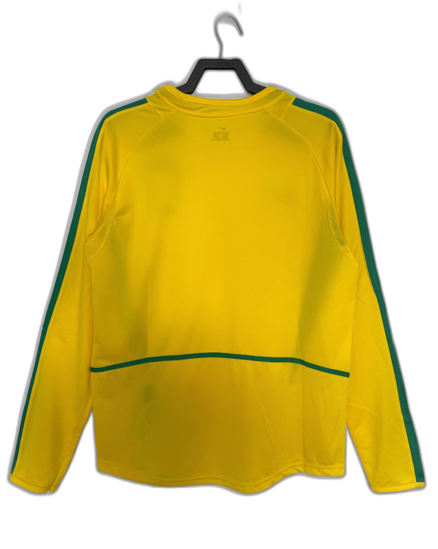 Camiseta Brasil 2002 I Casa - Manga Larga Versión Retro
